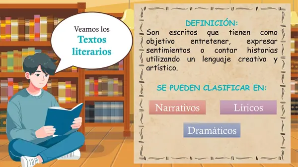 Tipos de textos literarios y no literarios