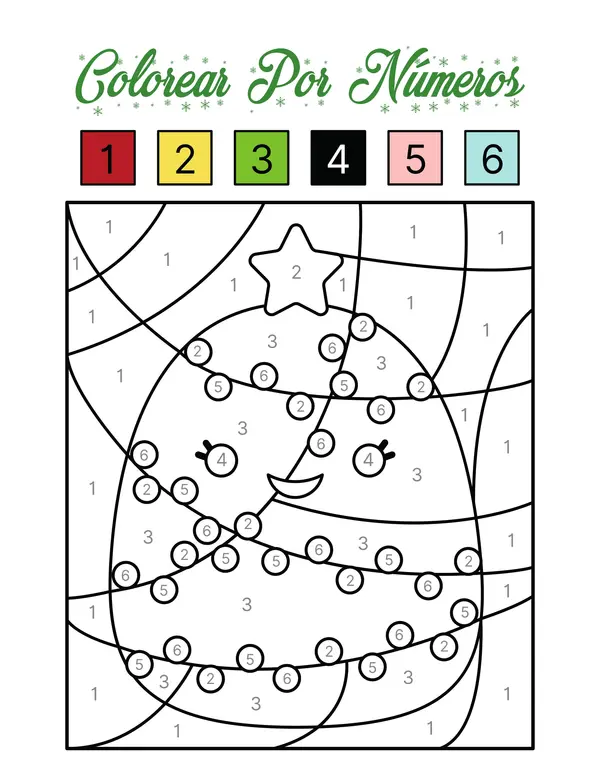 Colorear Por Números de Navidad - PDF Imprimible