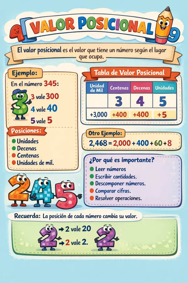 Cartel Educativo sobre Valor Posicional
