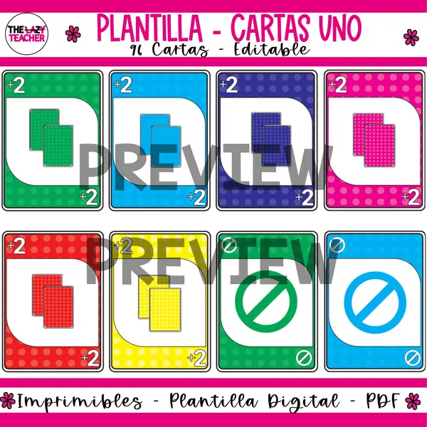 PLANTILLA CARTAS UNO - EDITABLES