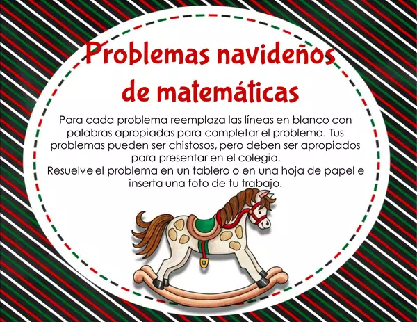 Taller de Navidad: completa y resuelve problemas enteros, decimales y fracciones