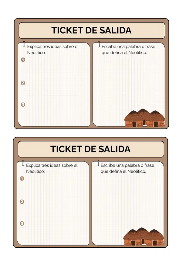 Ticket de salida sobre el Neolítico