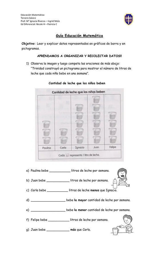 Leer y explicar datos representados en gráficos de barra y en pictogramas. 