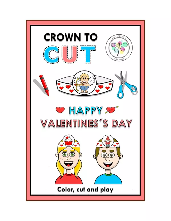 Crowns Hat Craft to Cut Valentine´s Day February Love Color