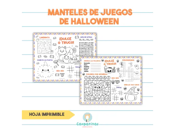 Manteles (Placemats) de Halloween | Hoja Imprimible