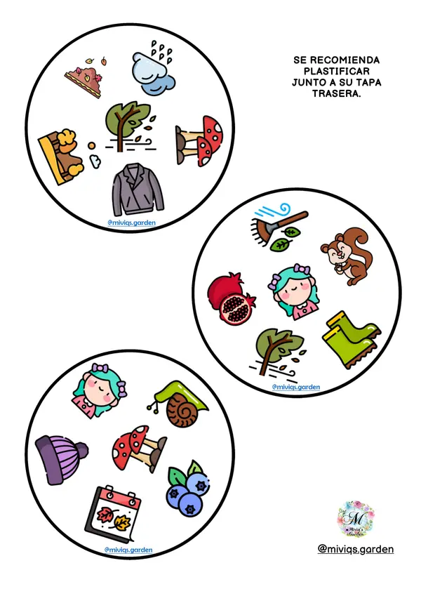 Juego de cartas de Otoño (Dobble Spot It Game)