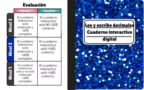 Lectura de decimales cuaderno interactivo digital