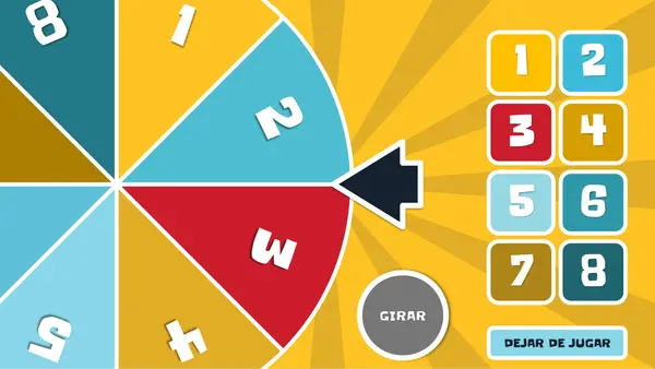 Ruleta matemática y preguntas de alternativas sobre División