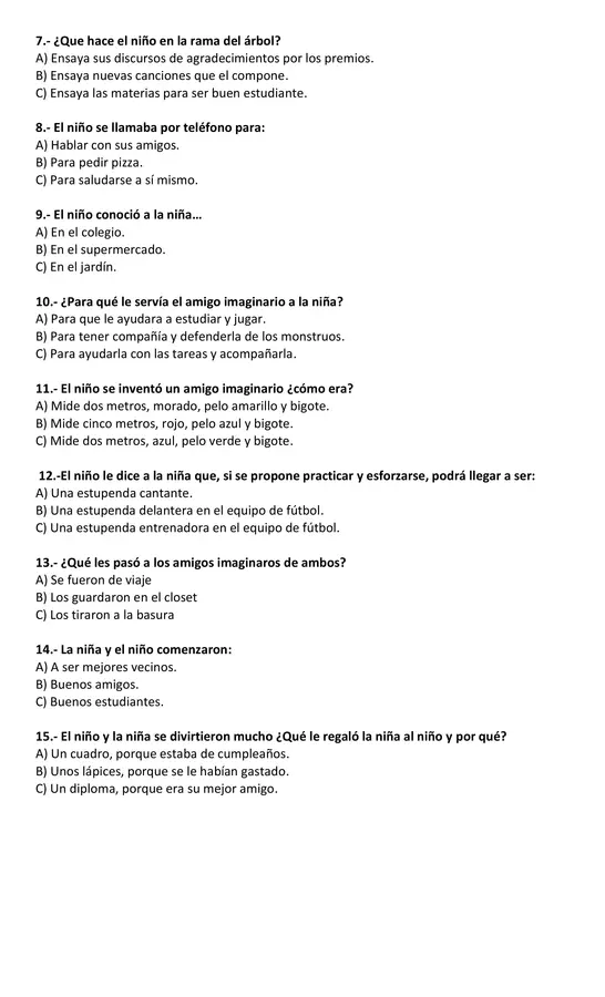 EVALUACIÓN PLAN LECTOR: ¡AY, CUÁNTO ME QUIERO!