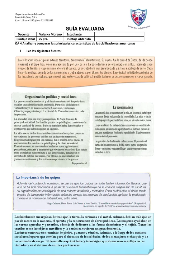 Civilización Inca : Uso de fuentes