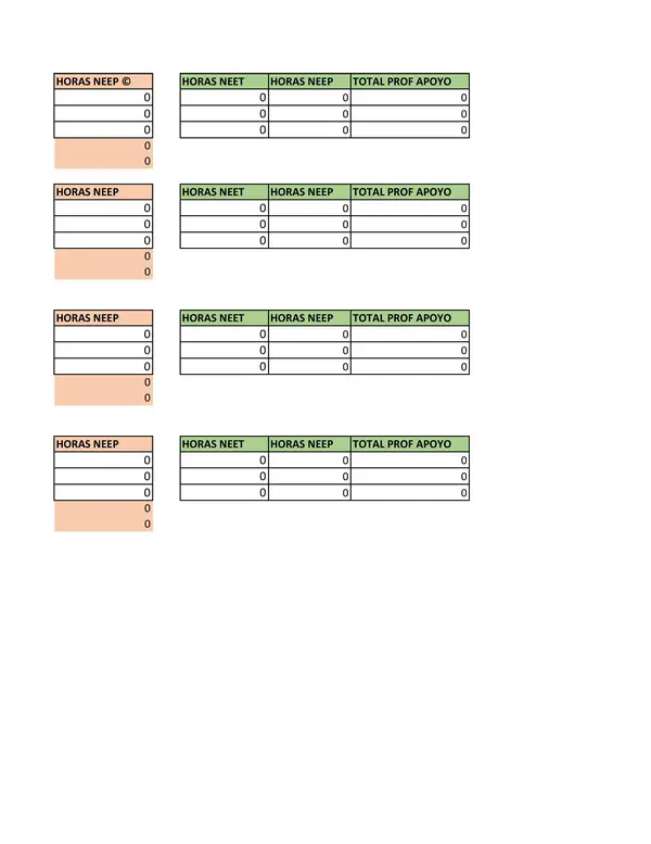 Excel para calcular horarios de Profesoras de educación diferencial, ejemplos y formular cargadas