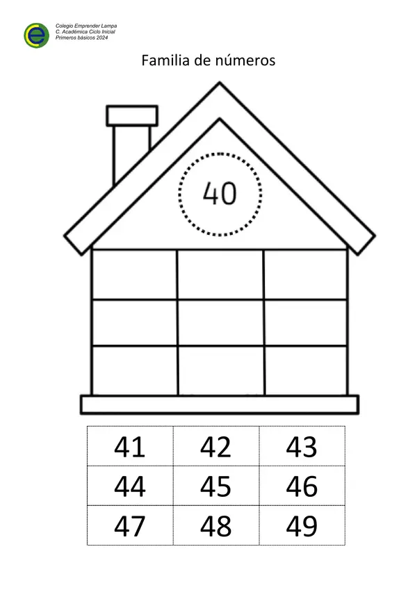 Familia de números 40 al 49