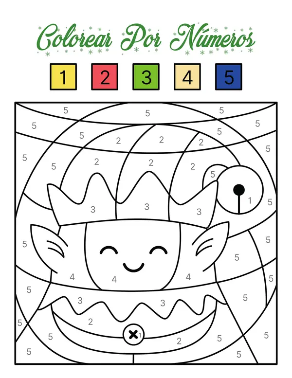 Colorear Por Números de Navidad - PDF Imprimible