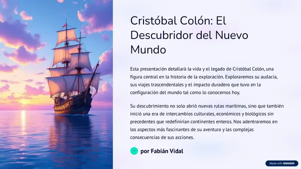 PowerPoint de 10 páginas de Cristobal Colón