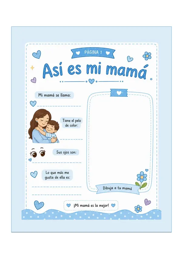  Libro para Mamá “Mi mamá y yo” 🌸 | Regalo Personalizado Hecho por Niños