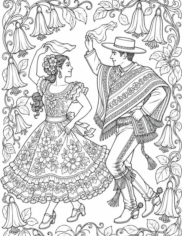 Fiestas Patrias (dibujos para colorear) 