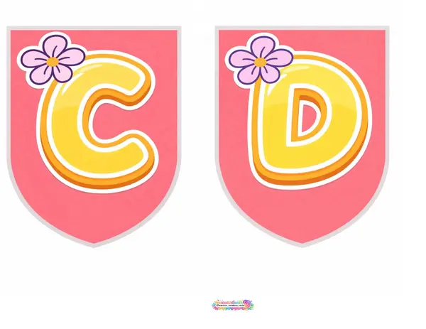 Banderin abecedario floral