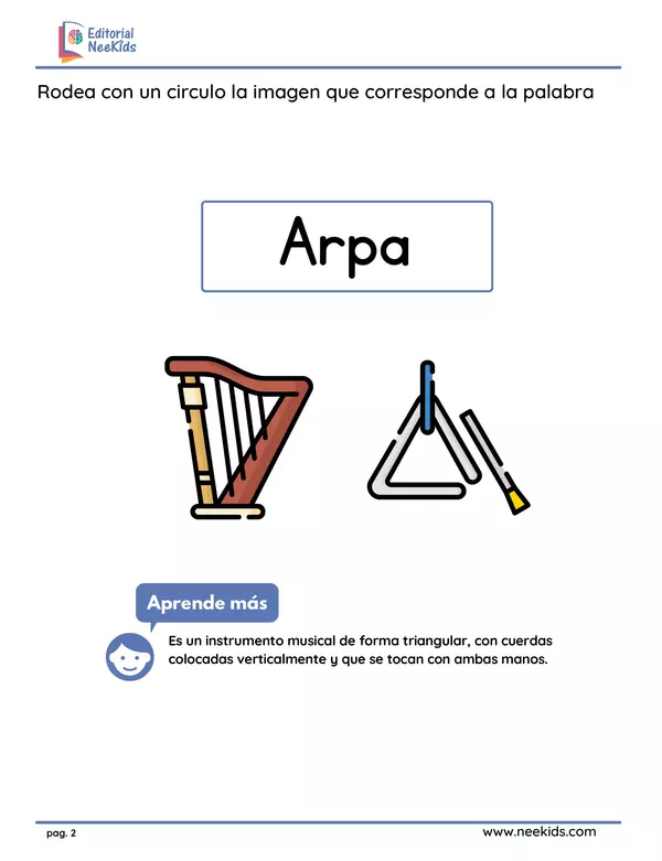 Cuaderno de Lenguaje "Instrumentos Musicales"