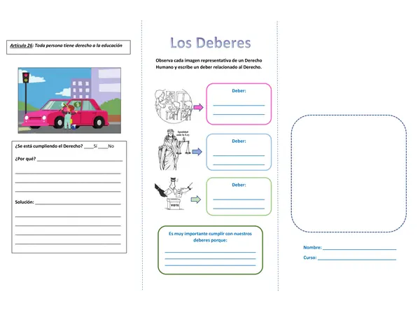 Tríptico Derechos y Deberes
