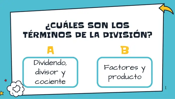 Ruleta matemática y preguntas de alternativas sobre División