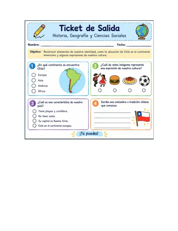 TICKET DE SALIDA - PRIMERO BÁSICO