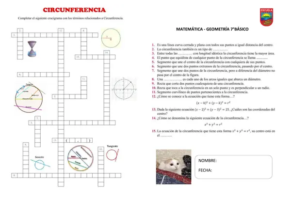 Crucigrama Circunferencia