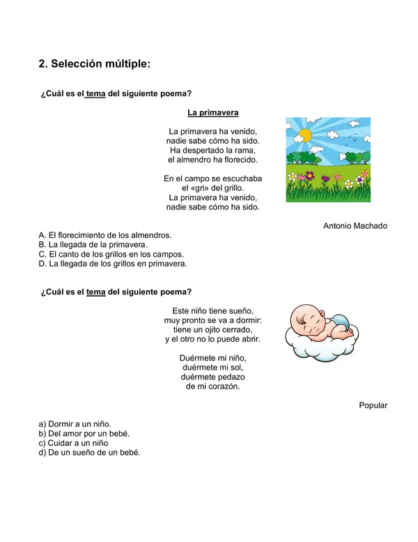 EVALUACION LENGUAJE "POEMA"
