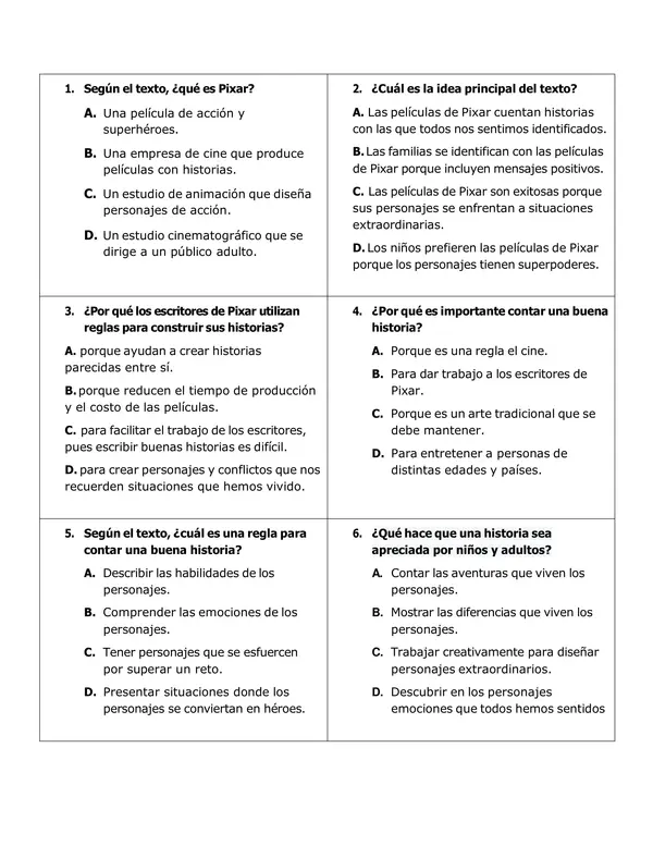 Pack N°1 SIMCE lectura 4° básico.