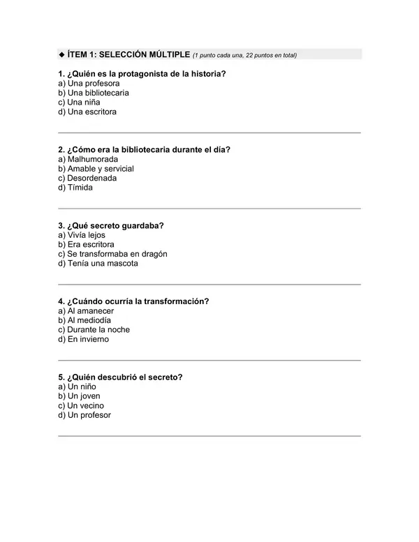 Prueba del libro "El secuestro de la bibliotecaria" (Margaret Mahy)