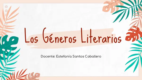Géneros Literarios