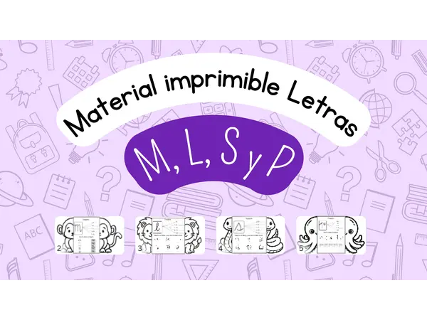 Imprimible letras M, L, S y P