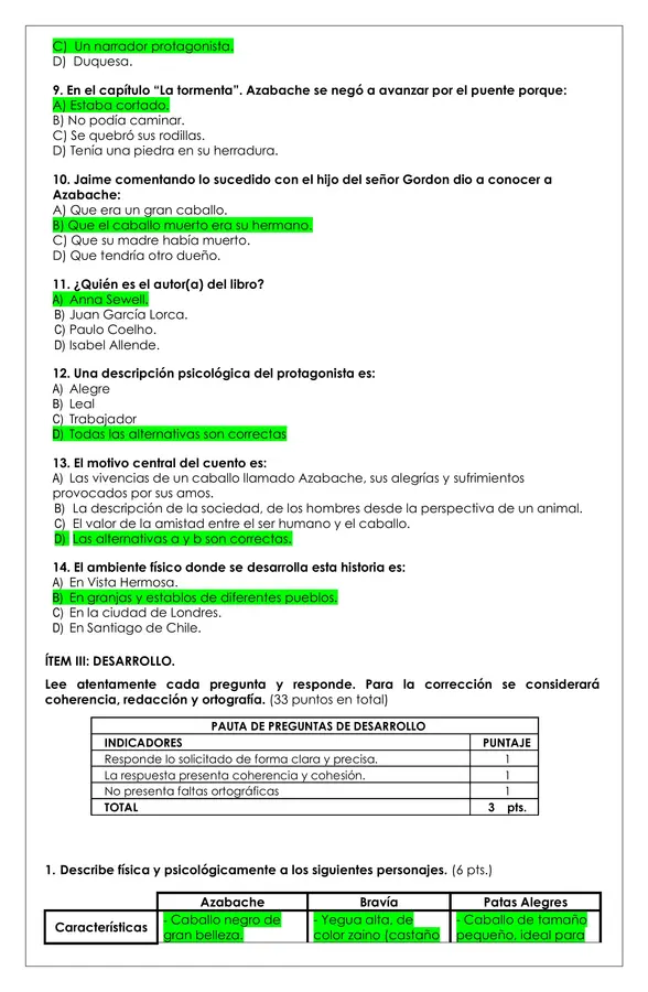 Prueba Lectura - Azabache