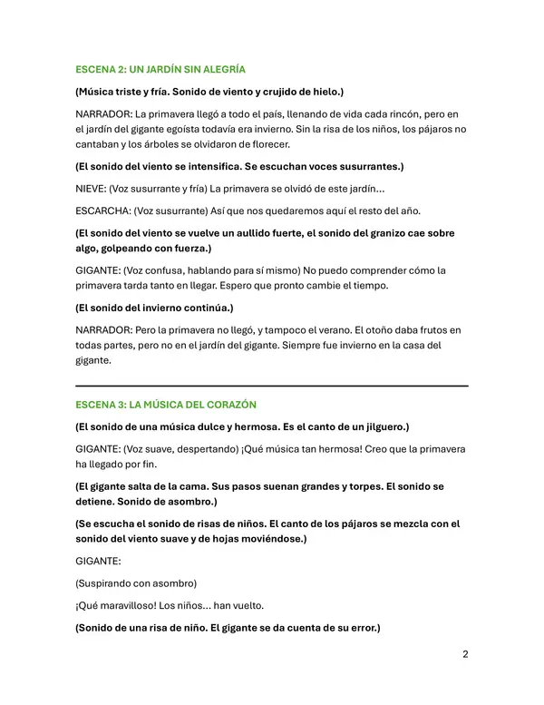 Guión cuento EL GIGANTE EGOISTA