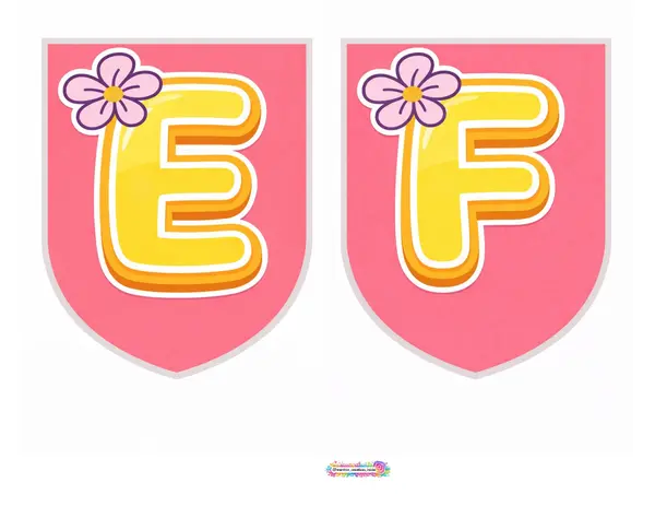 Banderin abecedario floral
