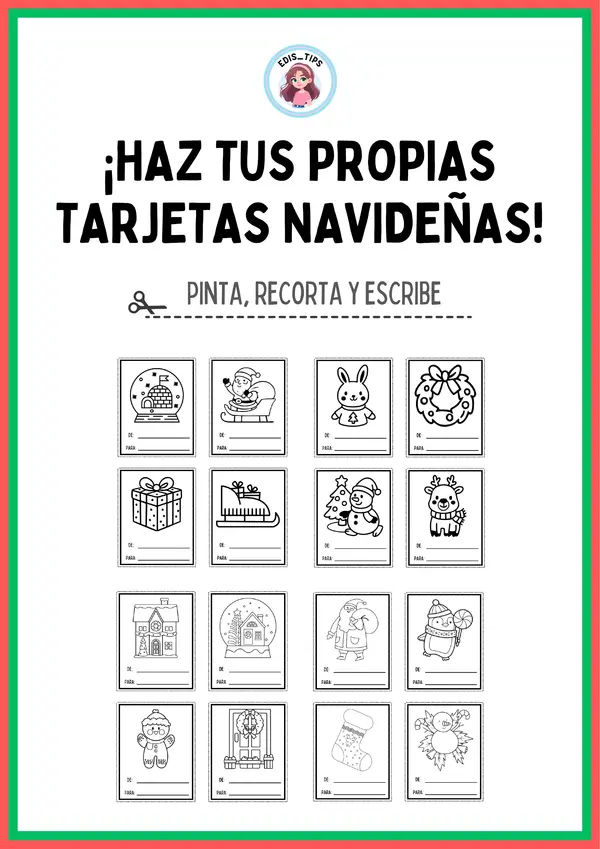 HAZ TUS TARJETAS NAVIDEÑAS - @EDIS_TIPS