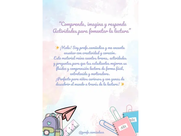 Cuadernillo fluidez lectora y comprensión 