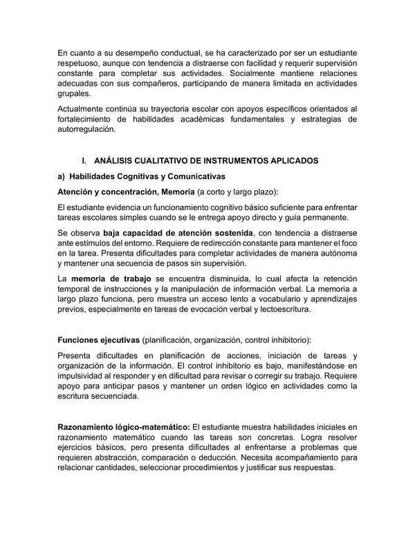 Ejemplo informe psicopedagogico PIE
