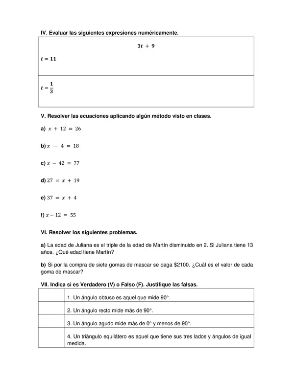 Guia de Matematica 6 Basico: Reforzar contenidos del segundo semestre - Repaso