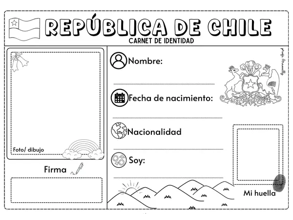 Plantilla carnet de identidad de Chile