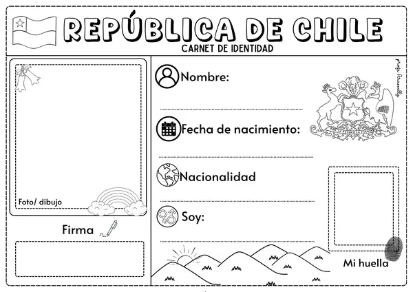 Plantilla carnet de identidad de Chile