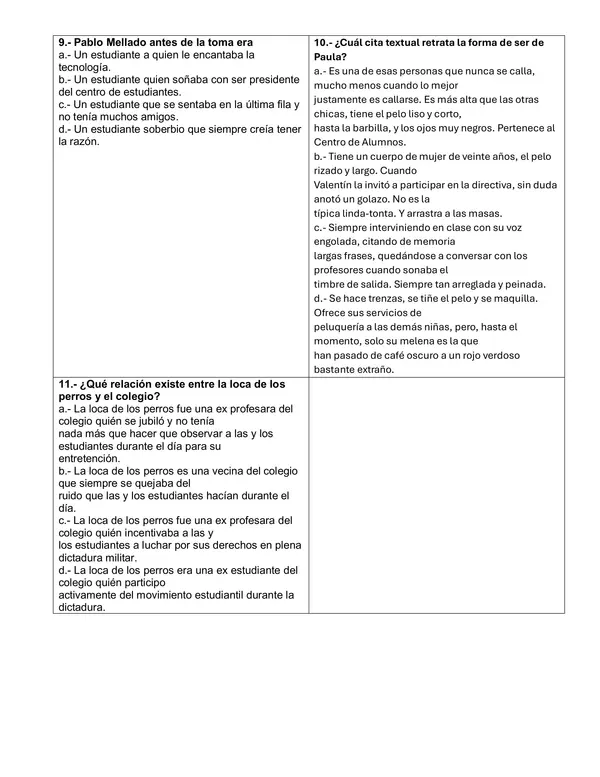 Prueba libro Al sur de la Alameda- control lector