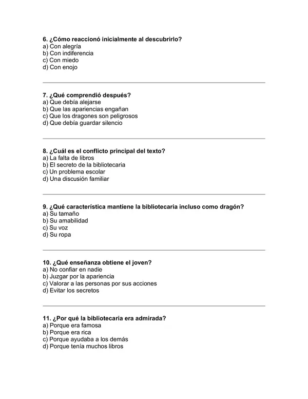 Prueba del libro "El secuestro de la bibliotecaria" (Margaret Mahy)
