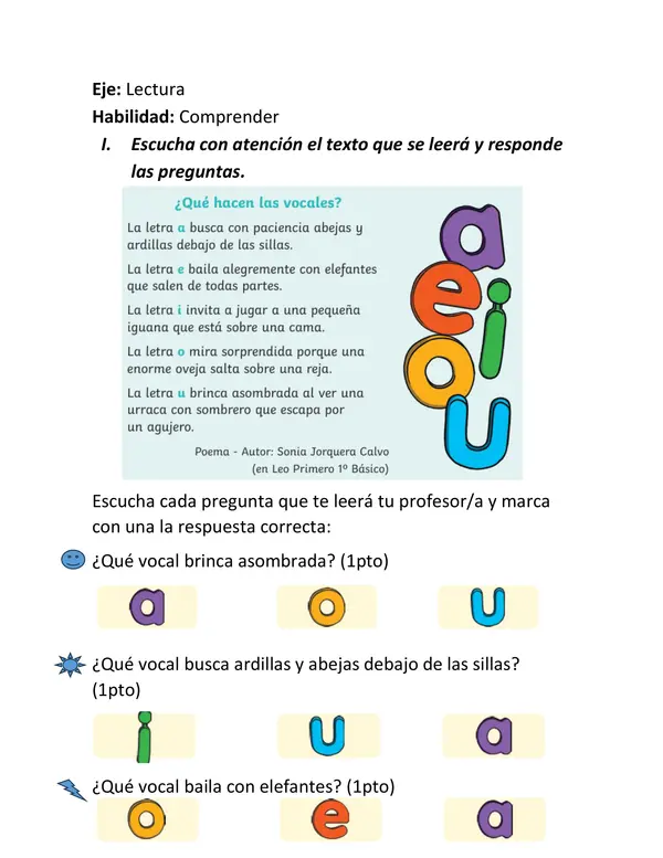 Evaluación vocales 
