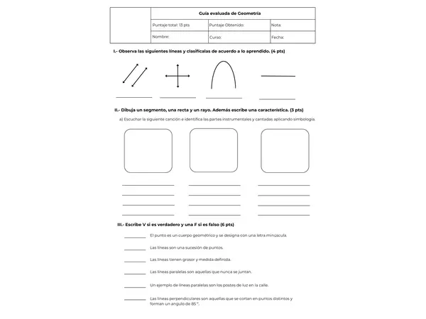 Guía evaluada de Geometría 