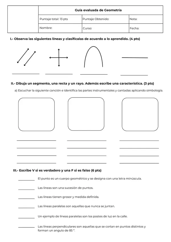 Guía evaluada de Geometría 