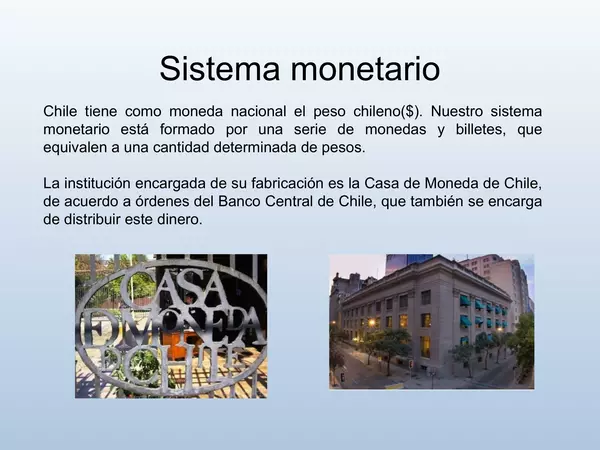 presentacion Sistema Monetario Chileno, quinto basico