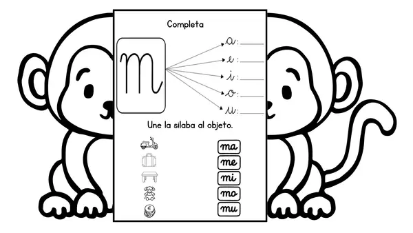 Imprimible letras M, L, S y P