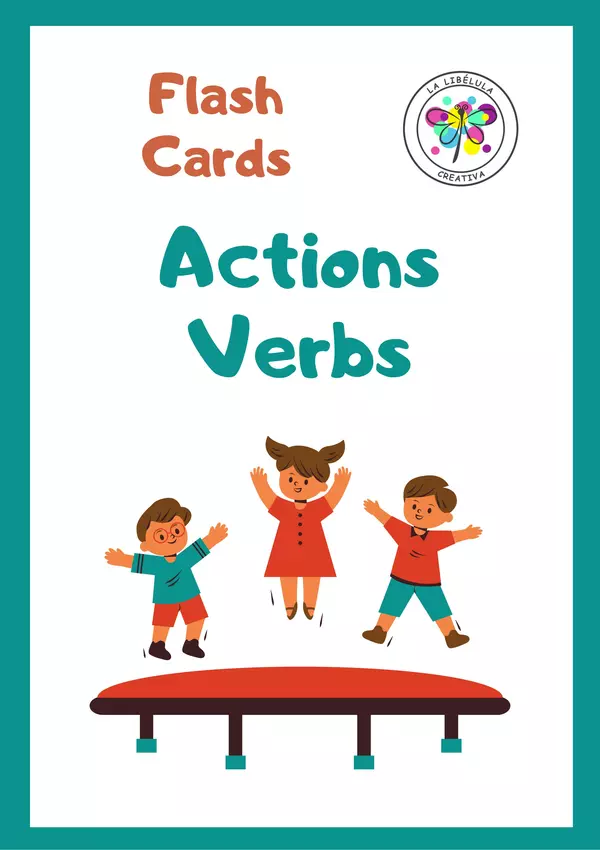 Flash Cards Actions Verbs Vocabulary English Cut Color Picture