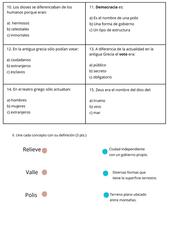 Evaluación de Historia: Los Griegos - Vida Cotidiana, Educación y Legado