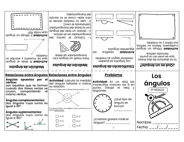 Fanzine interactivo: Ángulos, medición y relaciones geométricas